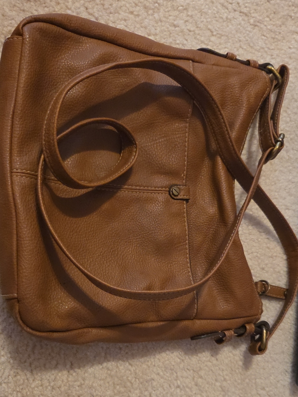 Classic Brown Leather Crossbody Bag - Everyday Womens Shoulder Purse